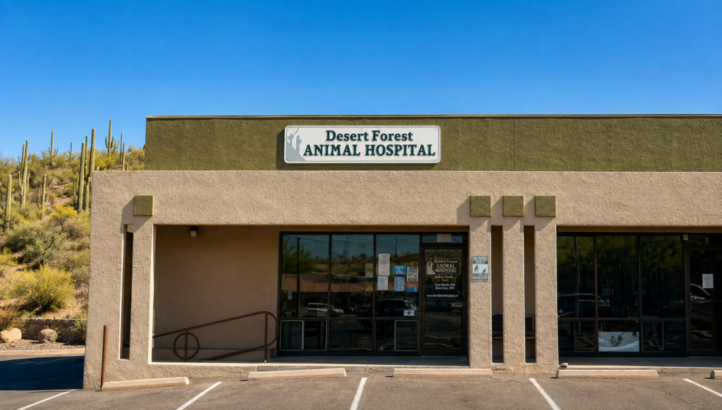 Exterior of Desert Forest Animal Hospital near Carefree, Arizona